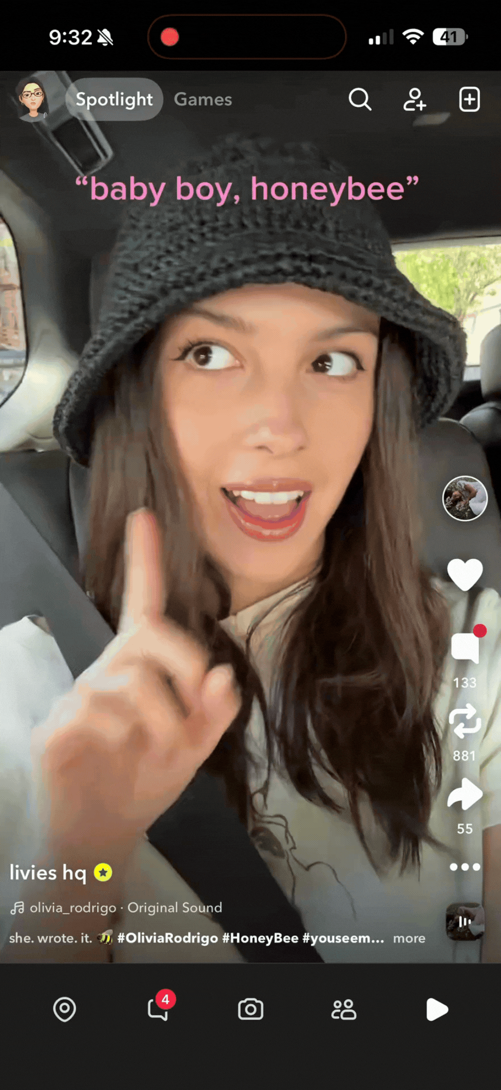 Snapchat Spotlight short-form video feed